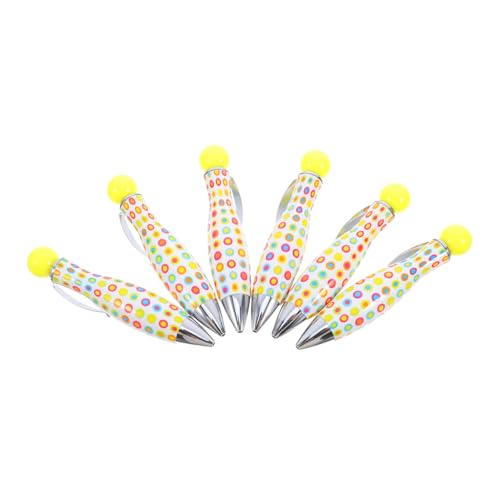 LAPYAPPE 6 Stück Kleinspenstballstift Wasserfester Stift Kompaktstift Mini-bowlingstift Kurzer Kugelschreiber Stift Aus Massivem Messing Mini-bowling-pins Reisestift Metall Yellow von LAPYAPPE