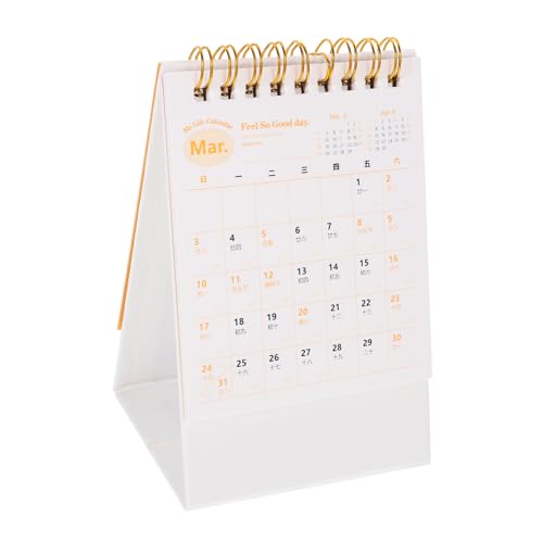 LAPYAPPE Tischkalender Dekorativer Tischkalender Spiralbindung Einfacher Monatskalender für Büro Zuhause und Schule aus Dickem zur Planung von LAPYAPPE