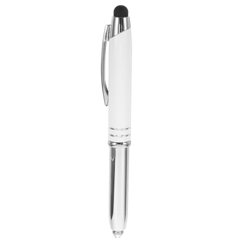 LAPYAPPE multifunktions Kugelschreiber Stylus Stift LED-Stylus-Stift Kugelschreiber mit Touchscreen Schlüssel Bildschirme TIPP für kapazitiver Eingabestift Touchscreen-Stift Metall Weiß von LAPYAPPE