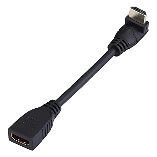 LARRITS 15cm HDMI 2.0-Stecker auf Buchse-Verlängerungskabel-Adapter, 90 Grad Abwärtswinkel, 4K x 2K 60 Hz HDR für wandmontierten TV DVD-Player Monitor von LARRITS