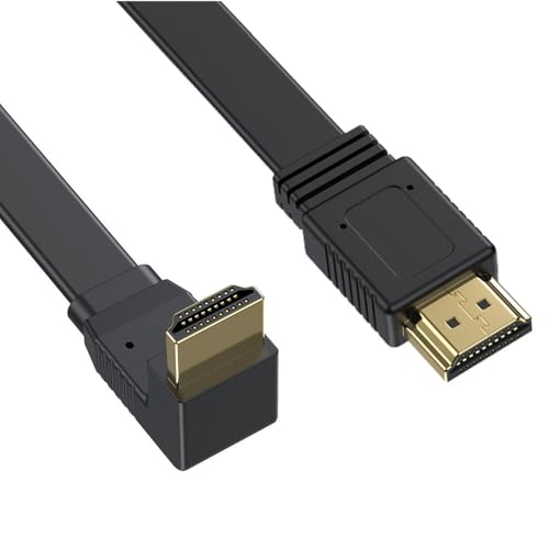 LARRITS 50cm Flaches HDMI 2.0 Kabel 90-Grad Aufwärtswinkel, Ultra HD mit Ethernet unterstützt 4K 60HZ 1080p, 3D, für PC HDTV TV Box Monitor Wandmontage DVD Player (Aufwärtswinkel) von LARRITS