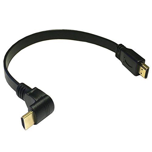 LARRITS Kurz Flaches HDMI-Kabel Ultra HD mit Ethernet 90 Grad Aufwärtswinkel, unterstützt 1080p, 3D, für Fire Stick, HDTV, TV Box, Wandmontage, DVD Player, 0,3 m von LARRITS