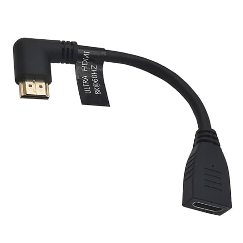 LARRITS Kurz HDMI 2.1 Kabel 8K 60Hz 4K 120HZ 90 Grad Winkel für PS5 PS4 TV DVD-Player Projektoren Computer PC Monitore (15cm Stecker auf Buchse linker Winkel) von LARRITS