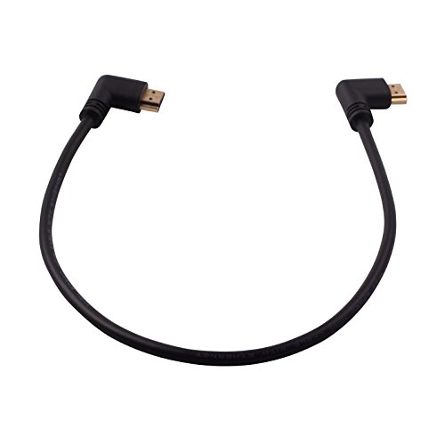 larrits 0,5 m High Speed 2.0 HDMI Kabel 4K 60HZ 90 grad Stecker auf Stecker Ultra Kurz mit doppelter 90 Degree Elbow rechts Winkel unterstützt 4K 1080p 3D HDR für HDTV PS4 Xbox Projektoren von LARRITS