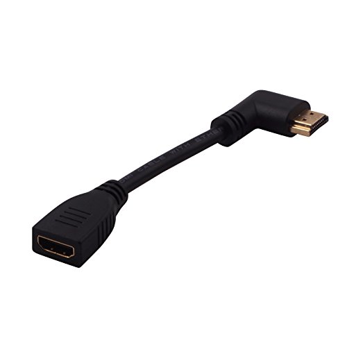 larrits 15cm HDMI 2.0 Männlich Zu HDMI Weiblich Port Saver Adapter 90 Grad rechts Winkel Unterstützung 4K 60HZ 1080p HDR 3D für Roku Stick TV Box HDTV Laptop DVD Spieler Projektor PC von LARRITS