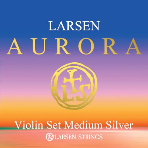 LARSEN STRINGS Aurora Violin Saiten Satz 4/4 mit D Silber Medium von LARSEN STRINGS