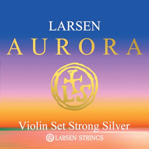 LARSEN STRINGS Aurora Violin Saiten Satz 4/4 mit D Silber Strong von LARSEN STRINGS