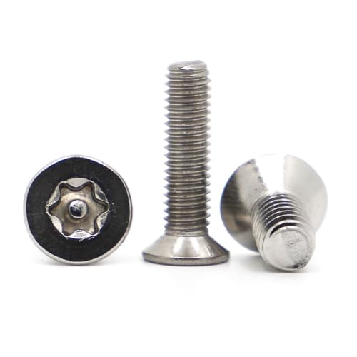 10/20/50 Stück Sechslappen-Torx-Senkkopf aus Edelstahl 304 mit Stift, manipulationssicher, Diebstahlsicherung, Sicherheitsschraube M2, M2,5, M3, M4, M5, M6 (Color : 30mm, Size : M5 10pcs) von LATOOR