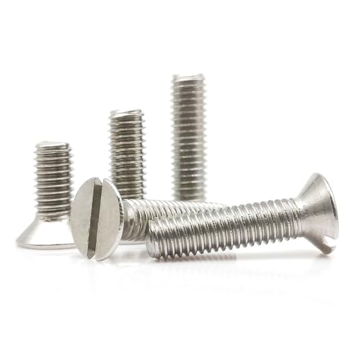 5/10 Stück M5 M6 M8 304 A2-70 Edelstahl GB68 Senkkopfschraube mit Schlitz und flachem Schlitz (Color : 30mm, Size : 10pcs M6) von LATOOR