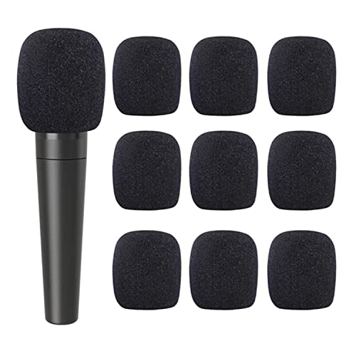 LATRAT 10 Stück Schaumstoff-Mikrofone, Geräuschunterdrückung, Schaumstoff-Mikrofone, Windschutz, Schaumstoff-Abdeckungen, für Pop-Filter, Anti-Wind, aus Schaumstoff für Urlaub und Party (schwarz) von LATRAT