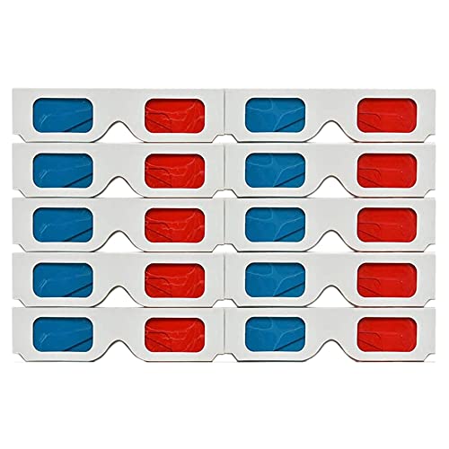 LAUDS 3D Brille, 10 Paar Stereo Objektive Rotem und Blauem Papier für Set 3D Brille Anaglyphen Papier von LAUDS