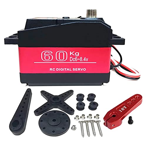 LAURAG RC-Servo 60KG Digital Servo Metal Gear Servo Großes Drehmoment Wasserdicht 180° Ersatz für 1/5 Redcat HPI Baja 5B SS RC Servo Car Kompatibel SAVOX-0236 von LAURAG