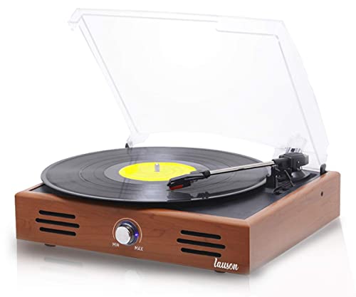 LAUSON JTF035 Vinyl Player | Retro Plattenspieler | USB | Record Player | Schallplattenspieler | Plattenspieler mit Lautsprecher | 3 Geschwindigkeitsstufen (33/45/78), Holz von LAUSON