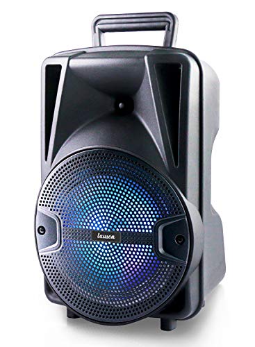 LAUSON Partybox Bluetooth | Box mit Radio | Party Lautsprecher mit Discolichter | Karaoke | USB | SD | Mobile Musikbox mit Akku (12 Stunden Laufzeit) LLX35 Schwarz von LAUSON