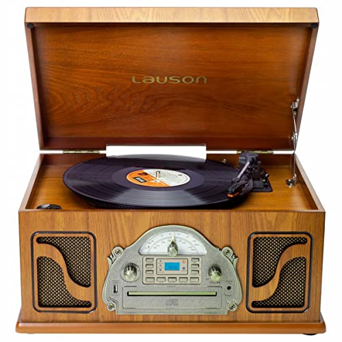 Lauson IVX22 Plattenspieler Klassisch FR Holz CD Radio Digitale Aufnahme MP3 Bluetooth Vinyl von LAUSON