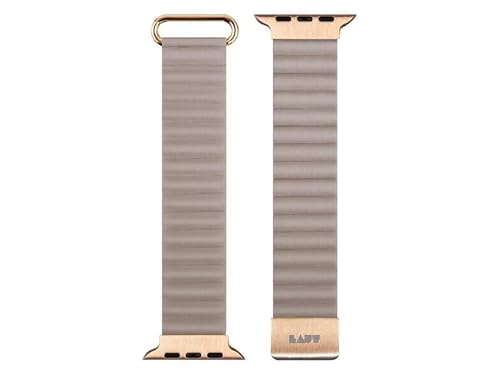 LAUT Novi Luxe, Armband für Apple Watch 42/44/45/49 mm, Kunstleder, beige von LAUT