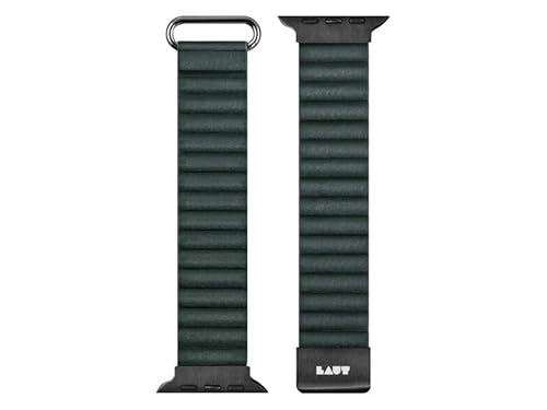 LAUT Novi Luxe, Armband für Apple Watch 42/44/45/49 mm, Kunstleder, grün von LAUT