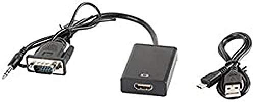 Lanberg AD-0021-BK Vga (15Pol) Buchse auf Klinkenstecker (3Pol) und HDMI-A (1.4)" Buchse Adapter mit USB-A 2.0 "(M/M) Kabel schwarz von LAUT
