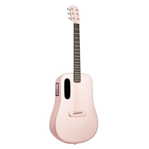 LAVA ME 4 Kohlefaser-Elektroakustikgitarre mit FreeBoost 3.0-System, Smart Gitarre mit Gitarrentasche, Datenkabel, Halsstabschlüssel, unterstützt 2,4 GHz WLAN/5G Bluetooth (36 Zoll, Pink) von LAVA