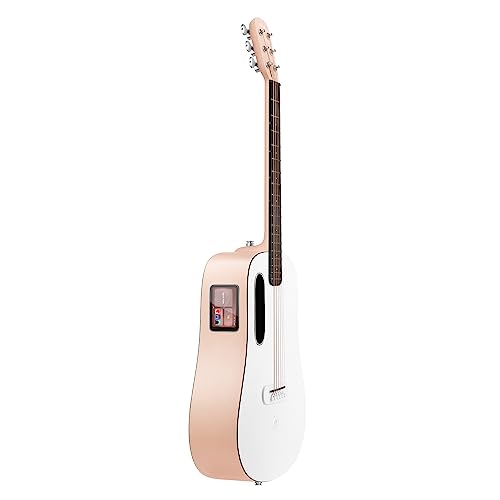 LAVA ME Play Elektro-Akustik Gitarren mit Ideal-Gigbag, Carbonfaser Smart Gitarre(36 Zoll Helles Pfirsich- und Frostweiß) von LAVA