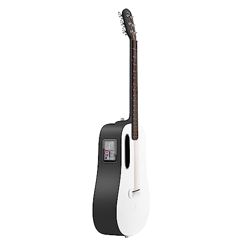 LAVA ME Play Elektro-Akustik Gitarren mit Ideal-Gigbag, Carbonfaser Smart Gitarre(36 Zoll NightFall & Frost White) von LAVA