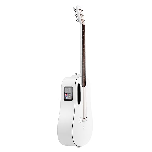 LAVA ME Play Elektro-Akustik Gitarren mit Ideal-Gigbag, Carbonfaser Smart Gitarre(36 Zoll Segelweiß) von LAVA