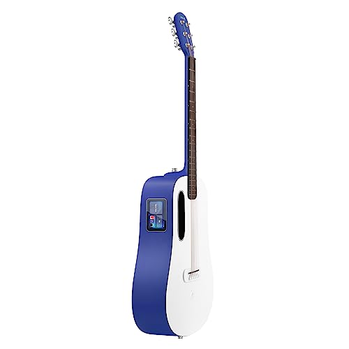 LAVA ME Play Elektro-Akustik Gitarren mit Ideal-Gigbag, Carbonfaser Smart Gitarre(36 Zoll Tiefblau und Frostweiß) von LAVA