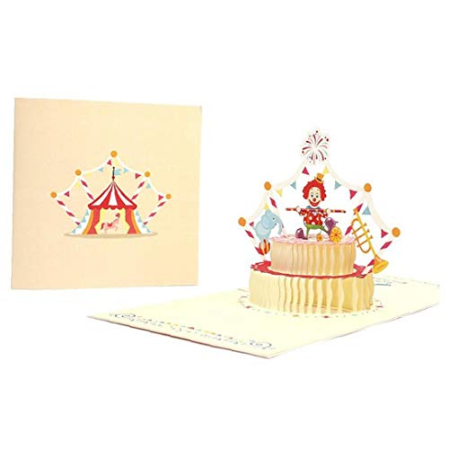3d-pop-up-karten Geburtstags-karte Für Kinder-frau-ehemann-geburtstags-kuchen Grußkarte Postkarten Geschenke Clown-karte Umschlag-aufkleber von LAVALINK