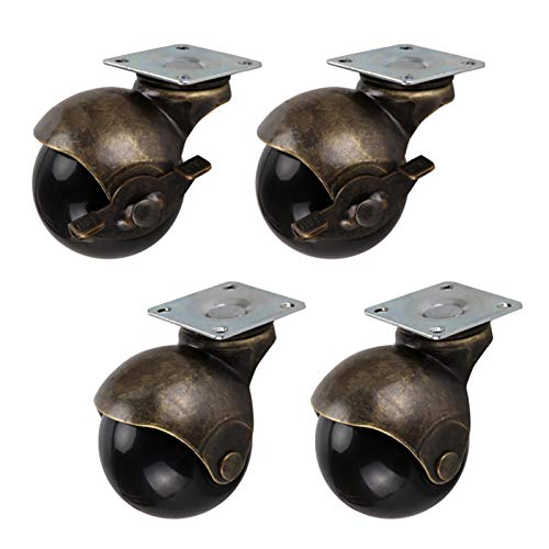 Wheel 4er-Pack Kugelrollen, 2 Zoll 50 mm Nylon-Lenkrollen, antike Ersatz-Möbelrollen, 360-Grad-Schwenkrollen, for Sofa, Tisch, Stühle, Vintage-Bronze-Farbe Wheel 4er-Pack Kugelrollen, 2 Zoll 50 mm Nylon-Lenkrollen, antike Ersatz-Möbelrollen, 360-Grad-Schwenkrollen, for Sofa, Tisch, Stühle, Vintage-Bronze-Farbe von LAXTO