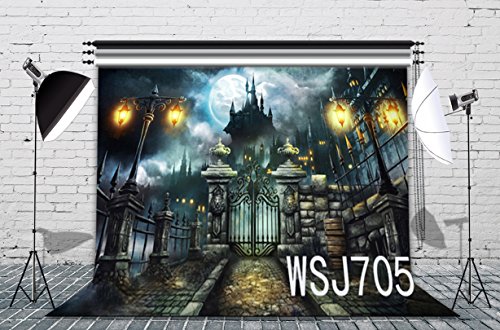 LB 270x180cm Vinyl Halloween Hintergrund Schloss,Backsteinmauer,Albtraum Fotografie Hintergrund für Fotostudio, Hallowmas Thema Party Dekoration,Angepasst von LB