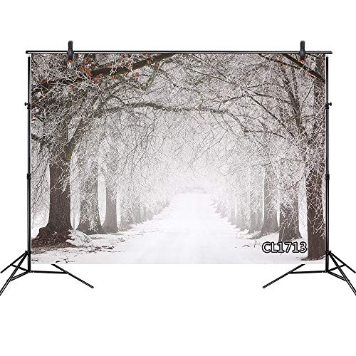 LB 270x180cm Vinyl Schnee Wald Hintergrund Winterlandschaft Fotografie Hintergrund für Fotostudio, Urlaub Thema Party Dekoration,Angepasst von LB