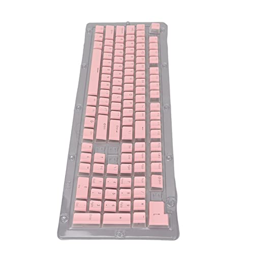 LBEC ABS-Tastatur-Tastenkappen, ABS-Tastenkappen, hohe Hitzebeständigkeit, abgestuftes Tastenlayout, 108 Tasten für mechanische Tastatur Rosa von LBEC