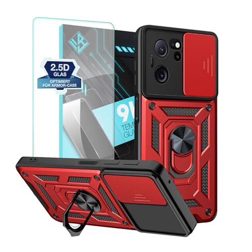 LBH Armor Hülle für Xiaomi Redmi 13T / 13T Pro Case Displayglas Kameraschutz Outdoor Stoßfest Handyhülle 360 Grad Metal Ring Halter Ständer Schutzhülle Handyhalterung Auto Magnet Rot LBH Armor Hülle für Xiaomi Redmi 13T / 13T Pro Case Displayglas Kameraschutz Outdoor Stoßfest Handyhülle 360 Grad Metal Ring Halter Ständer Schutzhülle Handyhalterung Auto Magnet Rot von LBH