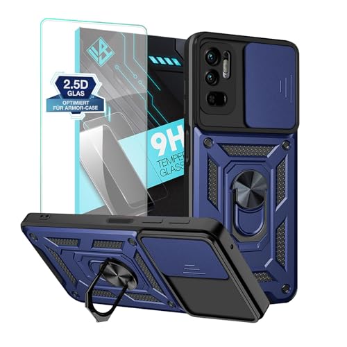 LBH Armor Hülle für Xiaomi Redmi Note 10 5G Case Displayglas Kameraschutz Outdoor Stoßfest Handyhülle 360 Grad Metal Ring Halter Ständer Schutzhülle Handyhalterung Auto Magnet Blau LBH Armor Hülle für Xiaomi Redmi Note 10 5G Case Displayglas Kameraschutz Outdoor Stoßfest Handyhülle 360 Grad Metal Ring Halter Ständer Schutzhülle Handyhalterung Auto Magnet Blau von LBH
