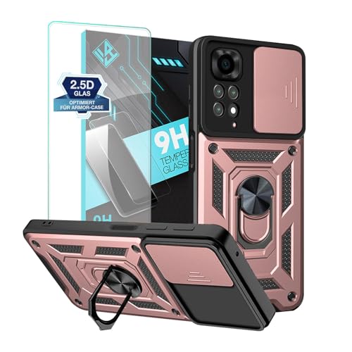 LBH Armor Hülle für Xiaomi Redmi Note 11 Pro Case Displayglas Kameraschutz Outdoor Stoßfest Handyhülle 360 Grad Metal Ring Halter Ständer Schutzhülle Handyhalterung Auto Magnet Rosegold LBH Armor Hülle für Xiaomi Redmi Note 11 Pro Case Displayglas Kameraschutz Outdoor Stoßfest Handyhülle 360 Grad Metal Ring Halter Ständer Schutzhülle Handyhalterung Auto Magnet Rosegold von LBH