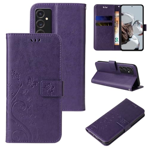 LBH Handy Hülle für Samsung Galaxy S24 Case Handytasche Schmetterling Blumen Flower Standfunktion Schutzhülle Magnet Rundum Schutz 360 Grad Flipcase Cover Violett LBH Handy Hülle für Samsung Galaxy S24 Case Handytasche Schmetterling Blumen Flower Standfunktion Schutzhülle Magnet Rundum Schutz 360 Grad Flipcase Cover Violett von LBH