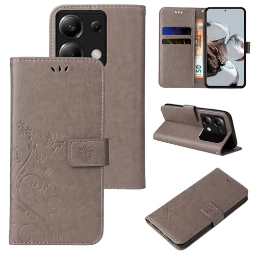 LBH Handy Hülle für Xiaomi Redmi Note 13 Pro 5G Case Handytasche Schmetterling Blumen Flower Standfunktion Schutzhülle Magnet Rundum Schutz 360 Grad Flipcase Cover Grau LBH Handy Hülle für Xiaomi Redmi Note 13 Pro 5G Case Handytasche Schmetterling Blumen Flower Standfunktion Schutzhülle Magnet Rundum Schutz 360 Grad Flipcase Cover Grau von LBH