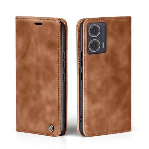 LBH Handyhülle für Motorola Moto G35 5G in Hellbraun mit Karten- und Geldfach Smartphone Hülle mit Standfunktion Flip Case Schutzhülle Magnetverschluss Vintage LBH Handyhülle für Motorola Moto G35 5G in Hellbraun mit Karten- und Geldfach Smartphone Hülle mit Standfunktion Flip Case Schutzhülle Magnetverschluss Vintage von LBH