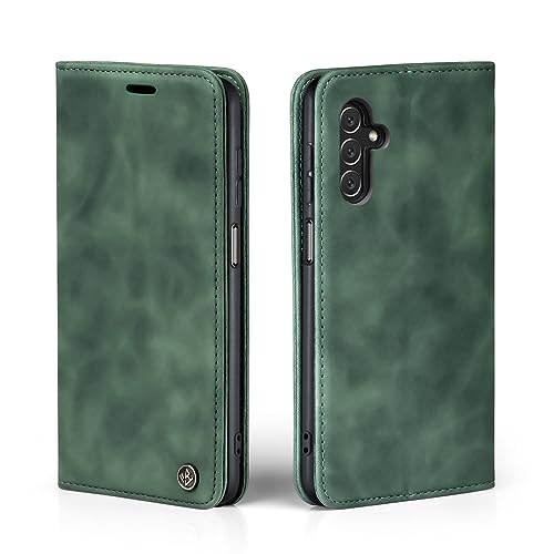 LBH Handyhülle für Samsung Galaxy A13 5G in Türkis Grün mit Karten- und Geldfach Smartphone Hülle mit Standfunktion Flip Case Schutzhülle Magnetverschluss Vintage von LBH