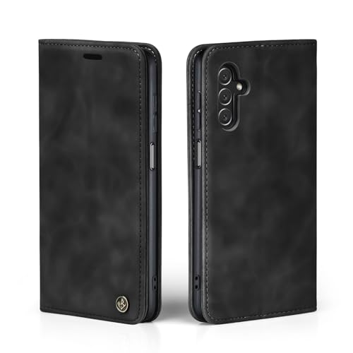 LBH Handyhülle für Samsung Galaxy A14 / A14 5G in Schwarz mit Karten- und Geldfach Smartphone Hülle mit Standfunktion Flip Case Schutzhülle Magnetverschluss Vintage von LBH