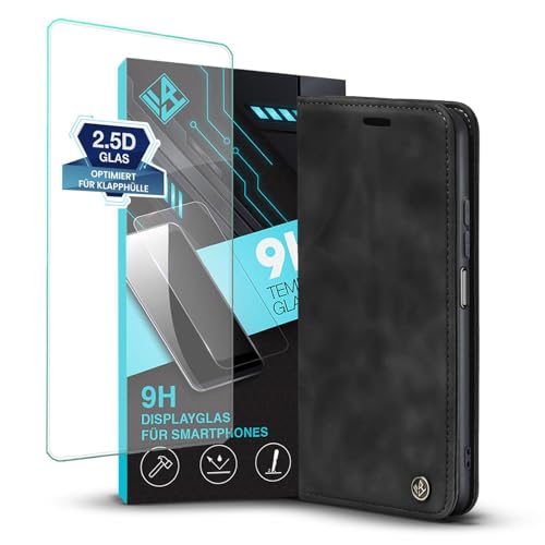 LBH Handyhülle für Xiaomi Mi 11 Lite / 11 Lite 5G in Schwarz mit Displayglas Karten- und Geldfach Smartphone Hülle mit Standfunktion Flip Case Schutzhülle Magnetverschluss Vintage LBH Handyhülle für Xiaomi Mi 11 Lite / 11 Lite 5G in Schwarz mit Displayglas Karten- und Geldfach Smartphone Hülle mit Standfunktion Flip Case Schutzhülle Magnetverschluss Vintage von LBH