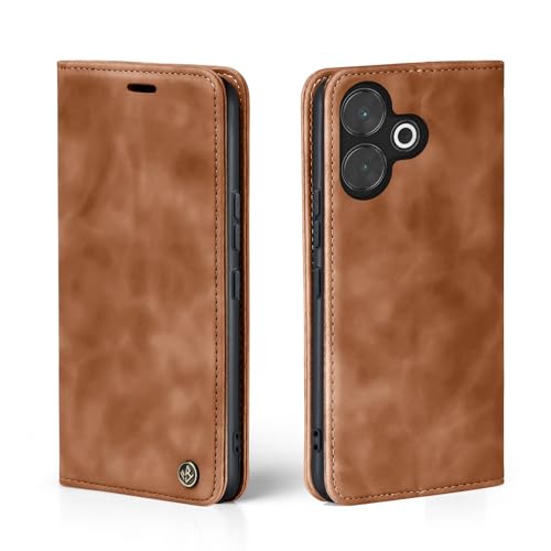 LBH Handyhülle für Xiaomi Redmi 13 in Hellbraun mit Karten- und Geldfach Smartphone Hülle mit Standfunktion Flip Case Schutzhülle Magnetverschluss Vintage LBH Handyhülle für Xiaomi Redmi 13 in Hellbraun mit Karten- und Geldfach Smartphone Hülle mit Standfunktion Flip Case Schutzhülle Magnetverschluss Vintage von LBH