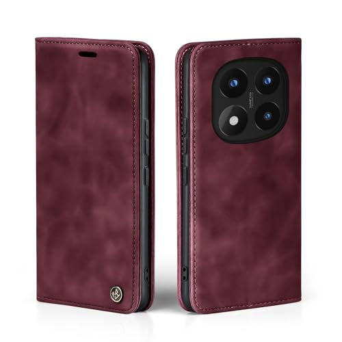 LBH Handyhülle für Xiaomi Redmi Note 14 Pro 5G / Pro+ 5G in Weinrot mit Karten- und Geldfach Smartphone Hülle mit Standfunktion Flip Case Schutzhülle Magnetverschluss Vintage LBH Handyhülle für Xiaomi Redmi Note 14 Pro 5G / Pro+ 5G in Weinrot mit Karten- und Geldfach Smartphone Hülle mit Standfunktion Flip Case Schutzhülle Magnetverschluss Vintage von LBH