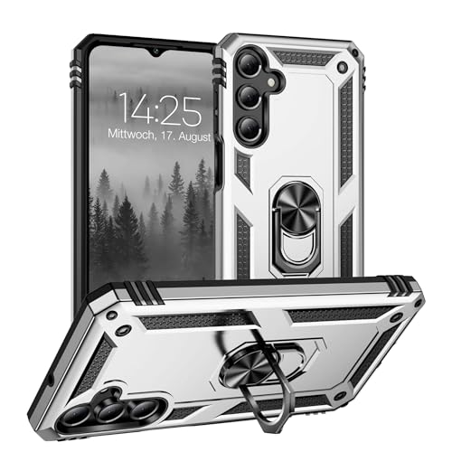 LBH Outdoor Hülle für Samsung Galaxy A16 / A16 5G Armor Militär Stoßfest Handyhülle 360 Grad Metal Ring Halter Ständer Schutzhülle für Handyhalterung Auto Magnet Silber LBH Outdoor Hülle für Samsung Galaxy A16 / A16 5G Armor Militär Stoßfest Handyhülle 360 Grad Metal Ring Halter Ständer Schutzhülle für Handyhalterung Auto Magnet Silber von LBH