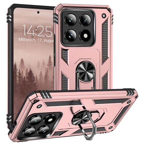 LBH Outdoor Hülle für Xiaomi 14T Armor Militär Stoßfest Handyhülle 360 Grad Metal Ring Halter Ständer Schutzhülle für Handyhalterung Auto Magnet Rosegold LBH Outdoor Hülle für Xiaomi 14T Armor Militär Stoßfest Handyhülle 360 Grad Metal Ring Halter Ständer Schutzhülle für Handyhalterung Auto Magnet Rosegold von LBH