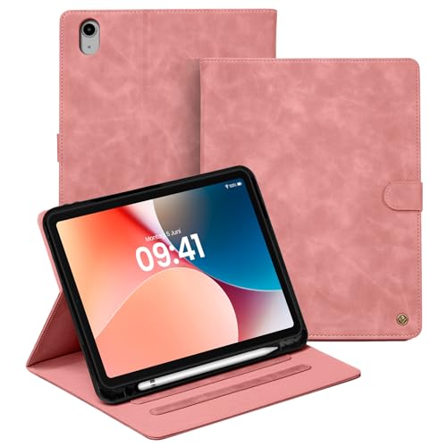 LBH Tablethülle für iPad Air 5 10.9 Zoll in Rosa Auto Sleep Wake Standfunktion Mehrfachwinkel Magnetverschluss Edel Vintage Retro Tabletcover von LBH