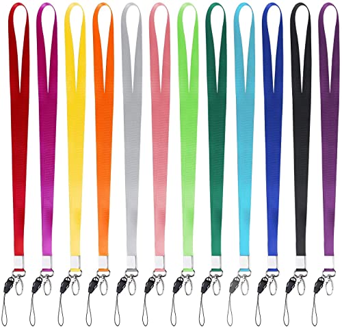 Schlüsselband Lanyard Umhängeband 15 PCS Bunt Schlüsselbänder mit Abnehmbarer Gürtelschnalle für Mobile Handys, Schlüssel, Büro ID Karte (47cm, 15 Mehrfarbig) von LBING