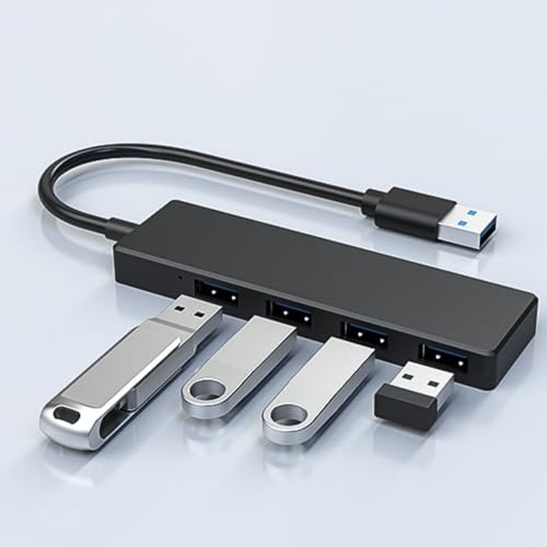 LBMONKEY USB-Hub, 3.0, USB-Splitter, 4 Anschlüsse, ultradünn, tragbar, Multiport-Adapter mit 5 Gbit/s, schnelle Datenübertragung, Plug & Play, USB-Port-Hub mit 30 cm verlängertem Kabel für Maus LBMONKEY USB-Hub, 3.0, USB-Splitter, 4 Anschlüsse, ultradünn, tragbar, Multiport-Adapter mit 5 Gbit/s, schnelle Datenübertragung, Plug & Play, USB-Port-Hub mit 30 cm verlängertem Kabel für Maus von LBMONKEY