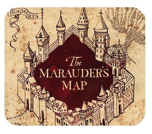 Mauspad mit Motiv „Karte des Rumtreibers“, Harry Potter, rechteckiges und rutschfestes Mauspad von LBS4ALL