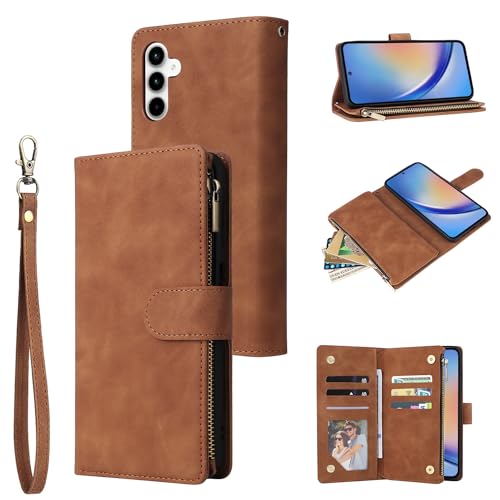 LBYZCASE Schutzhülle für Samsung Galaxy A35 5G 2024 mit Kartenfächern, strapazierfähiger Klappständer, Magnetverschluss, Leder, Reißverschluss, Geldbörse, Handschlaufe, Schutzhülle für Galaxy A35 5G LBYZCASE Schutzhülle für Samsung Galaxy A35 5G 2024 mit Kartenfächern, strapazierfähiger Klappständer, Magnetverschluss, Leder, Reißverschluss, Geldbörse, Handschlaufe, Schutzhülle für Galaxy A35 5G von LBYZCASE